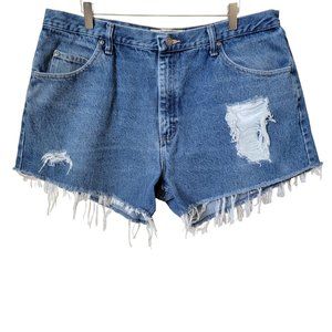 Wrangler Custom Cut Off Distressed Denim Jean Shorts